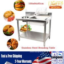 Commercial Breading Table Fried Food Prep Fry Chicken Work Table Breader Station picture