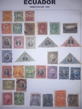 Ecuador Early Stamp Collection Page 1865-1928 Classics & Triangles picture