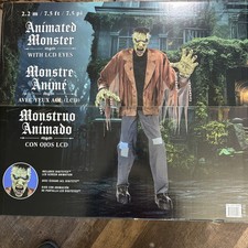 Animated Monster With LCD Eyes 7 Ft Costco Halloween Frankenstein NIB Display picture