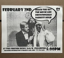 rare REACH THE SKY / MOVIELIFE / DROWNINGMAN / DARKEST HOUR flyer HC emo metal picture