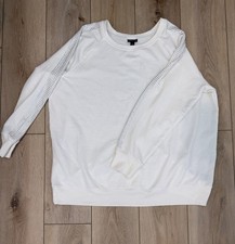 Torrid 2X White Rhinestone Studded Sleeve Sweatshirt Plus Size 18 20 Sparkle picture