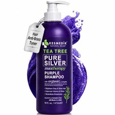 KESMEDIK Purple Toning Shampoo 16 fl oz Tea Tree for Bleached Silver Gray Hair picture
