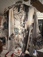 Chico's Traveler Women's Size 1 Sheer Patterned Kimono Cardigan [COPY] picture