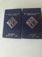 2 Vintage Ralph Lauren Monogram Cologne 7ml Mini NOT FOR SALE Promo w Boxes picture