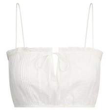 Skims Voile Super Cropped Cami SL-CAM-9438W Marble White Lace Trim XL picture