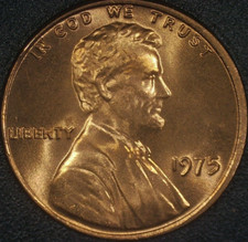 1975 P Lincoln Memorial Cent - RED GEM BU UNCIRCULATED -  picture