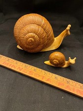 Vintage Hand Painted Ceramic Snail Pair Home/Garden Decor/sculpture/art picture