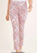 Chicos Women's Paisley Print Brigitte Slim Leg Ankle Pants Trousers picture
