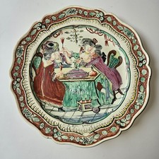 Antique 18thC John Turner Creamware Dutch Decorated Prodigal Son Tavern Plate picture