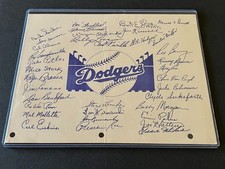 1950 Sportograph- Brooklyn Dodgers- facs. auto sheet- vintage- Jackie Robinson+ picture