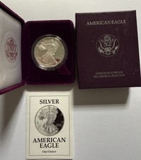 1992-S U.S. American Eagle One Ounce Proof Silver Uncirculated Coin - Box & COA picture