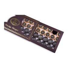 Backgammon Checkers Wood & Metal Set of 32 Octagram Round Center 1.2