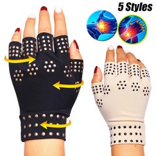 1 Pair Fingerless Arthritis Therapy Gloves Magnetic Compression Support picture