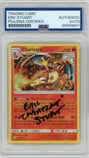 PSA Authentic Auto Signed Eric Stuart Charizard 14/181  Team Up Cracked Ice Holo picture