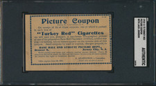 1910 T3 TURKEY RED PICTURE COUPON w/JACK JOHNSON (76) SGC AUTHENTIC RARE POP 4 picture