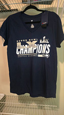 Fanatics Seattle Seahawks Super Bowl Champions V-Neck Shirt Navy XL NFL picture