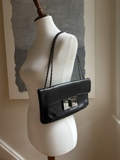 Chanel Black Giant Lock Reissue Mademoiselle Flap Shoulder Bag Soft Lamb Leather picture