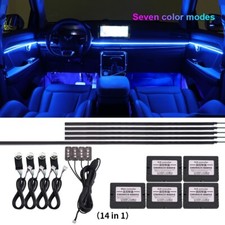 14in1 Car LED Music Symphony RGB Ambient Light APP Controls Universal Atmosphere picture