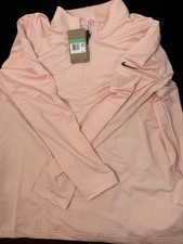 Nike Dri-FIT Men's Golf 1/4 Zip Mock Neck Long Sleeve Pullover Pink XL picture