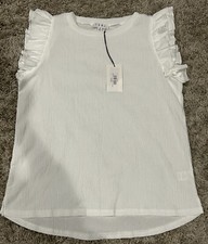NWT Anthropologie THML Women’s Joselyn Top Medium Ruffle Cap Sleeves $68.00 picture