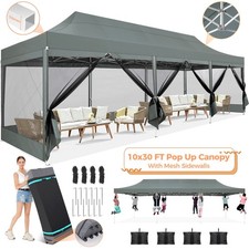 Canopy 10x15ft/10x30ft Heavy Duty Pop up Gazebo Mesh Screen Tent with Sidewalls picture
