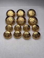 VTG Crown Polo Ralph Lauren PRL Gold Brass LOT Set 15mm, 20mm Blazer Buttons EUC picture