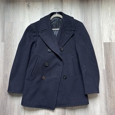 Original WW2 U.S. Navy Sailor's Named Navy Blue Wool Pea Coat, Named to Sailor picture