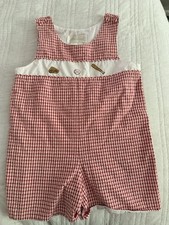 Strasburg Vintage Romper, Baseball Smocked, Size 2, Toddler Boy picture