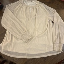 Cato Women's Cream and Tan Blous picture