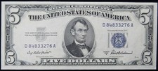 1953 A $5 Small Size Silver Certificate Note CCU Crisp Uncirculated picture