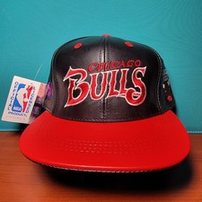 Vintage New With Tags 1996 CHICAGO BULLS Leather Hat By J.K. Design picture