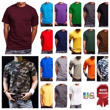 Men T-Shirt MAX HEAVY WEIGHT Plain Crew Neck S-7X & LT-5XLT Cotton Gym Big Tall picture