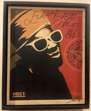 Shepard Fairey Obey Giant Flavor Flav Double Signed print On Wood 2017 #169/202 picture