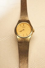 Seiko 2C20-6470 Women's Gold Tone Quartz Dress Watch Bracelet New Battery picture