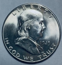 1949-S Franklin Half Dollar 90% Silver BU Uncirculated Key Date Sharp Strike picture
