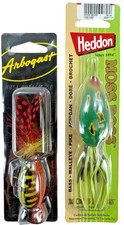 Heddon Weedless Moss Boss Bullfrog Coach Hog + Arbogast Hula Popper Asst Bundle picture