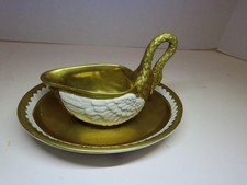 Antique Dresden Carl Thieme Porcelain Swan Cup, 3.5