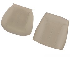 2Pcs Tan Leather Seat Cover Driver Bottom Top for F150 Pickup 4 Door 2009 2014 picture