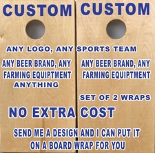 Design Your Own  Cornhole Board Wrap LAMINATED Wraps Decals Vinyl skin picture