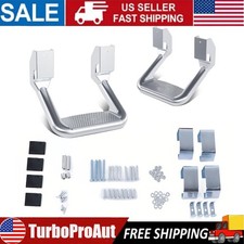 WHITE ALUMINUM FOR UNIVERSAL PICKUP TRUCK/SUV SIDE HOOP STEPS 12