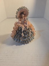 Vintage Heirlooms of Tomorrow Amber 6411 Porcelain Lace Lady Figurine 5.5-Inch. picture