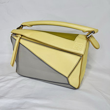 Loewe x Albers Nappa Calfskin Puzzle Bag in pale grey and light citrine picture