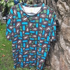 Rare Y2K All Over Graphic Print Skateboarding TShirt Brand:Girl  picture