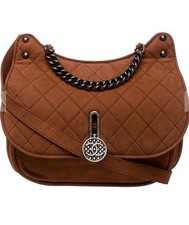 CHANEL Paris-Dubai Medallion Messenger Bag, Brown Suede, Good Condition picture