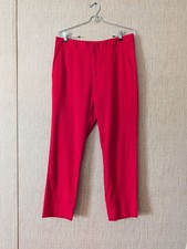 Banana Republic Avery Bright Red Linen Blend Tailored Chino Trousers picture