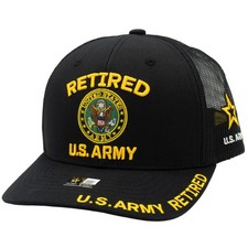 Retired Army Veteran Trucker Hat Official Licensed Adjustable Snapback picture