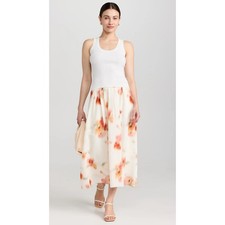 NEW Vince Poppy Blur Gathered Easy Skirt in Cream Dusk size M medium picture