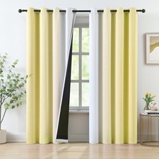 Purainbow Yellow Ombre Blackout Curtains 84 Inch Long Girls Bedroom Gradient picture