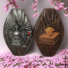 2 Favorware Kitchen Wall Plaques Metal Ceramic Farmhouse Vtg Colonial Revival  picture