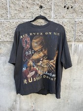 Vintage 90s 2Pac All Eyez On Me Wonder If Heaven Got A Ghetto Graphic T-Shirt picture